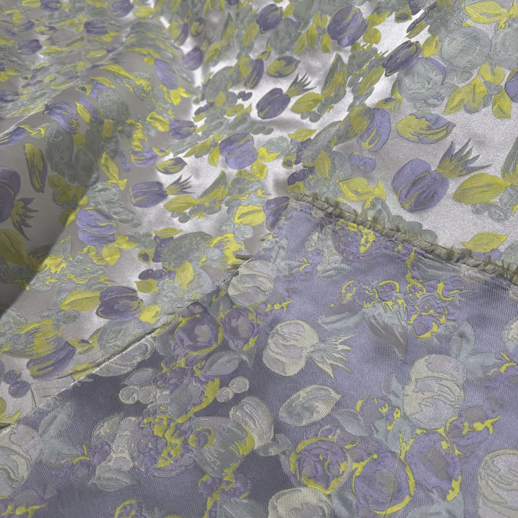 Orchard Fruit & Flora Jacquard - Lavender/Lemon Yellow