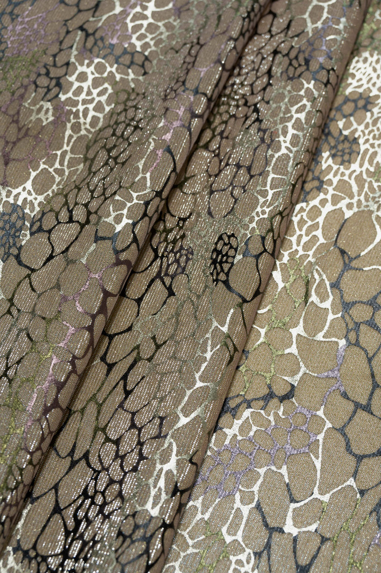 Metallic Animal Skin Double Knit - Light Mauve/Gold