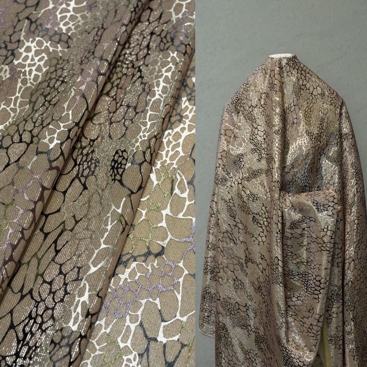 Metallic Animal Skin Double Knit - Light Mauve/Gold