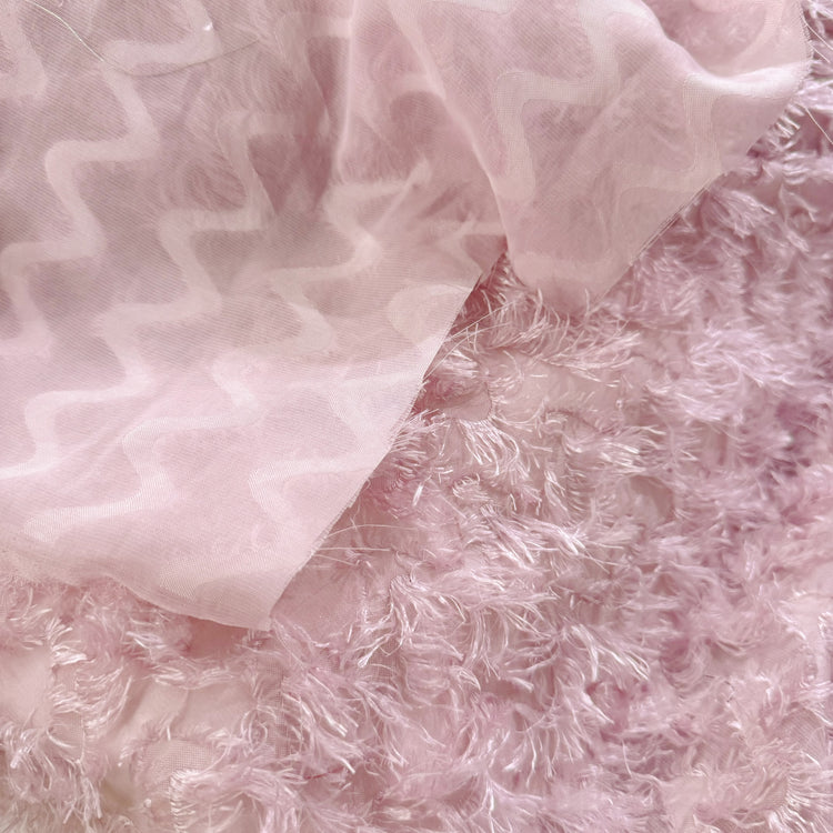 Fringed Wave Chiffon - Pink