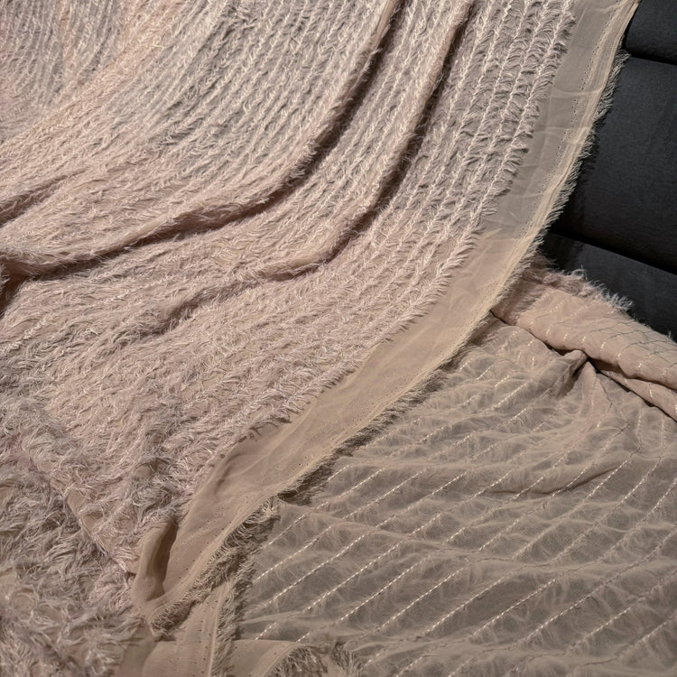 Tassel-Insert Chiffon - Salmon pink