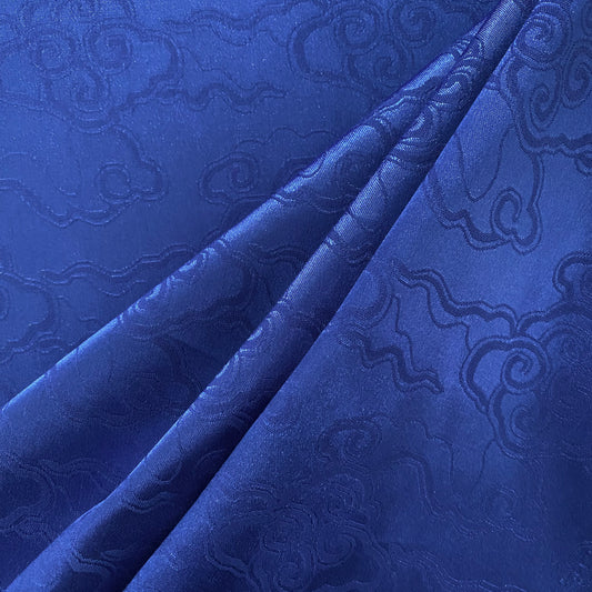 Eastern Clouds Satin Damask - Royal Blue
