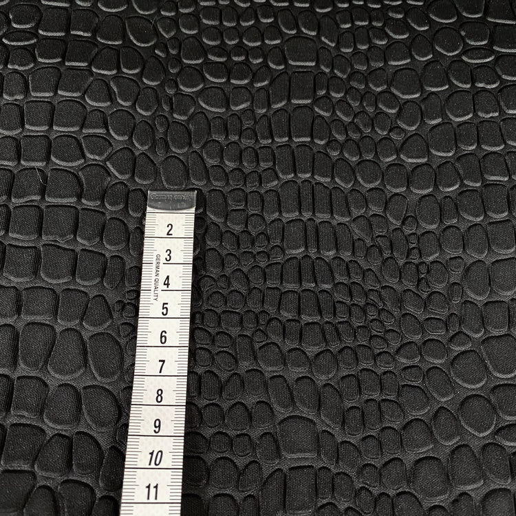 Embossed Crocodile Double Knit - Black