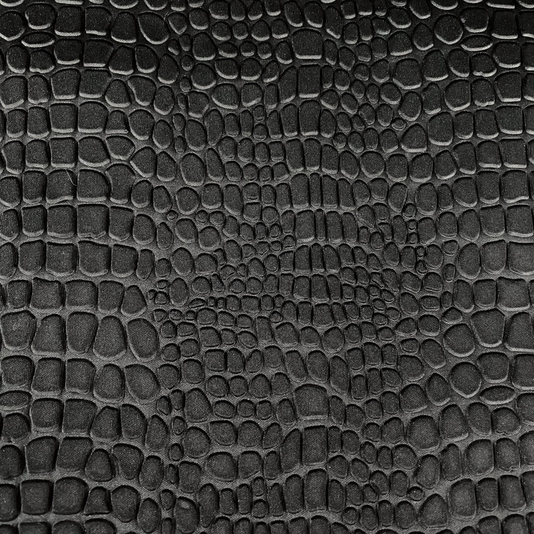 Embossed Crocodile Double Knit - Black