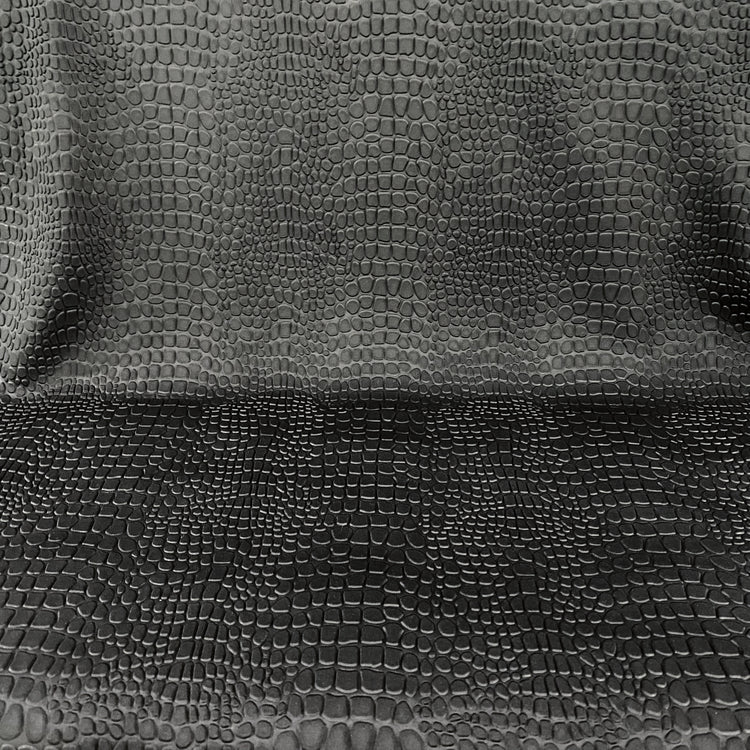Embossed Crocodile Double Knit - Black