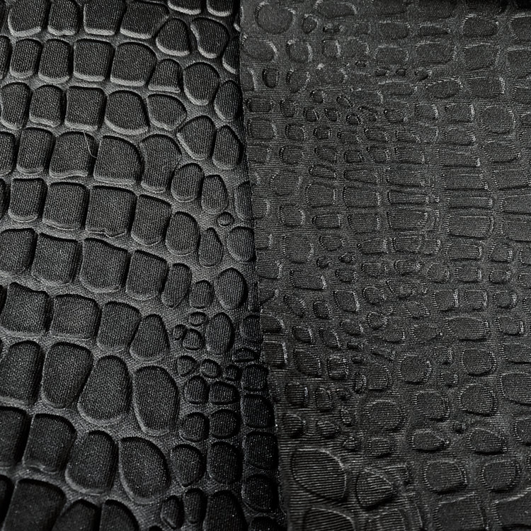 Embossed Crocodile Double Knit - Black