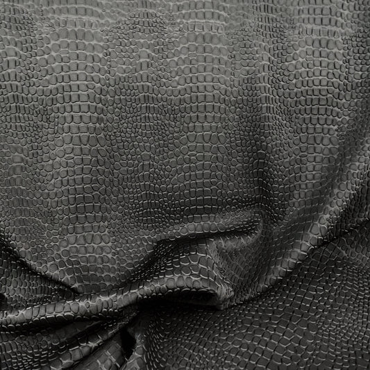 Embossed Crocodile Double Knit - Black