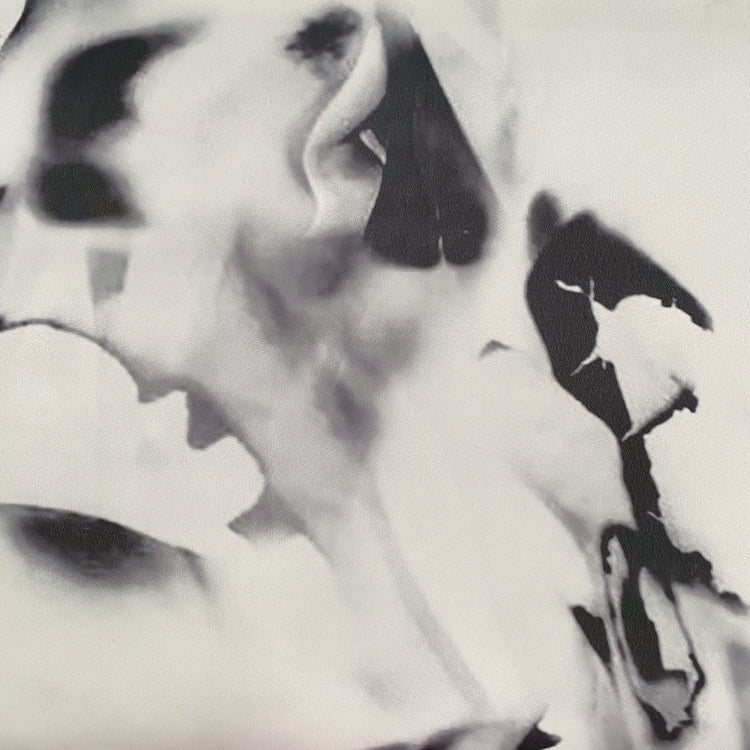 Burnt Paper Print Crepe de Chine - White/Black