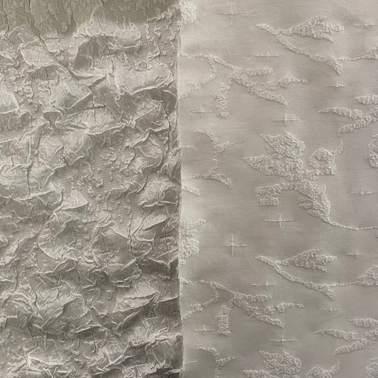 Crinkle Textured Cloqué - White