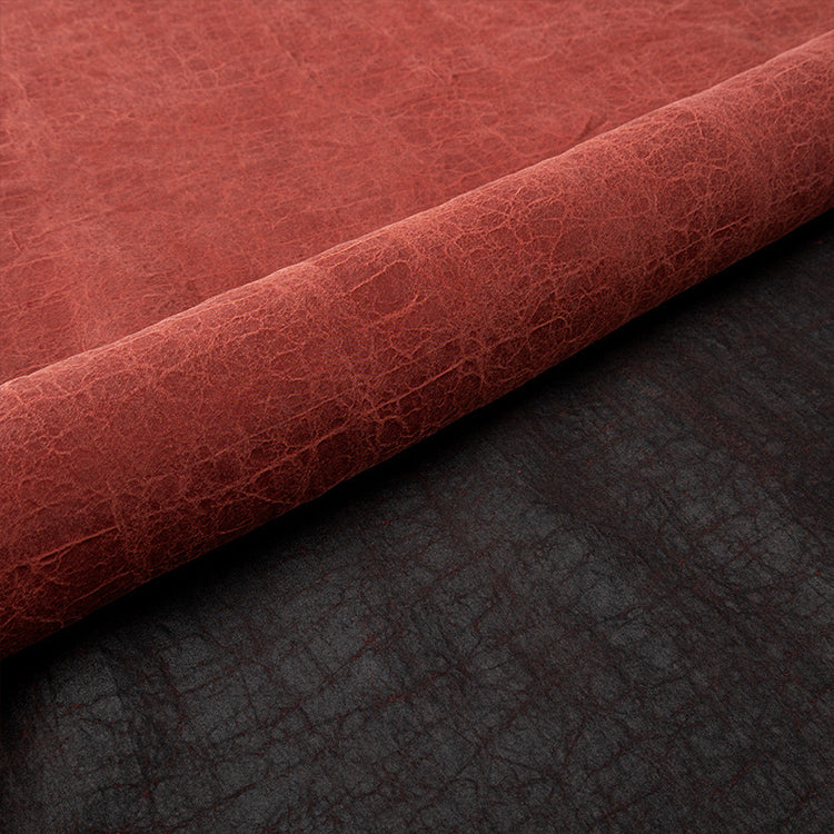 Subtle Bark Texture Silk - Burnt Orange/Red