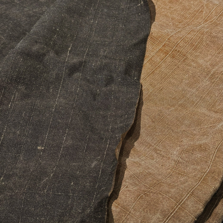 Subtle Check Slub Plain Weave - Sienna/Chocolate