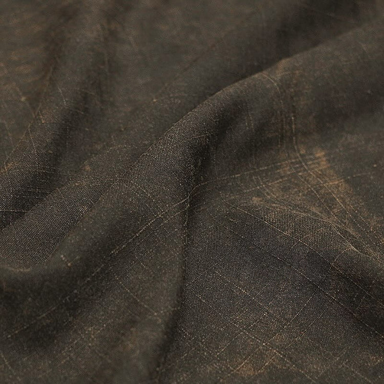 Subtle Check Slub Plain Weave - Sienna/Chocolate