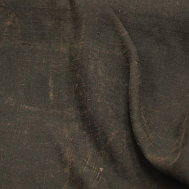Subtle Check Slub Plain Weave - Sienna/Chocolate