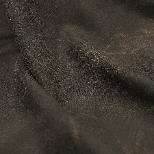 Subtle Check Slub Plain Weave - Sienna/Chocolate