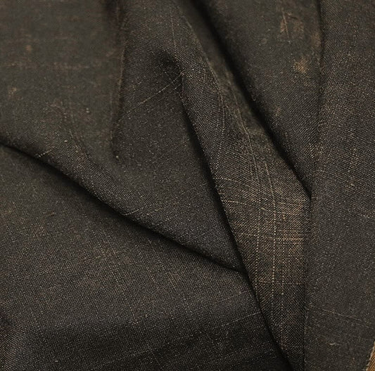 Subtle Check Slub Plain Weave - Sienna/Chocolate