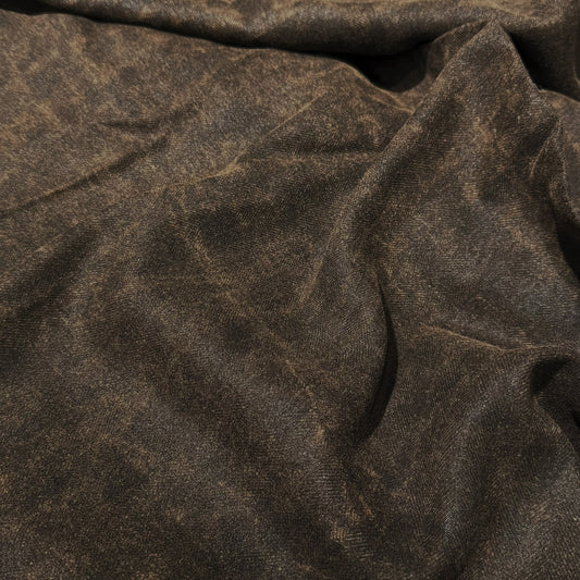 Natural Dyed Tussah Silk Herringbone - Saddle Brown