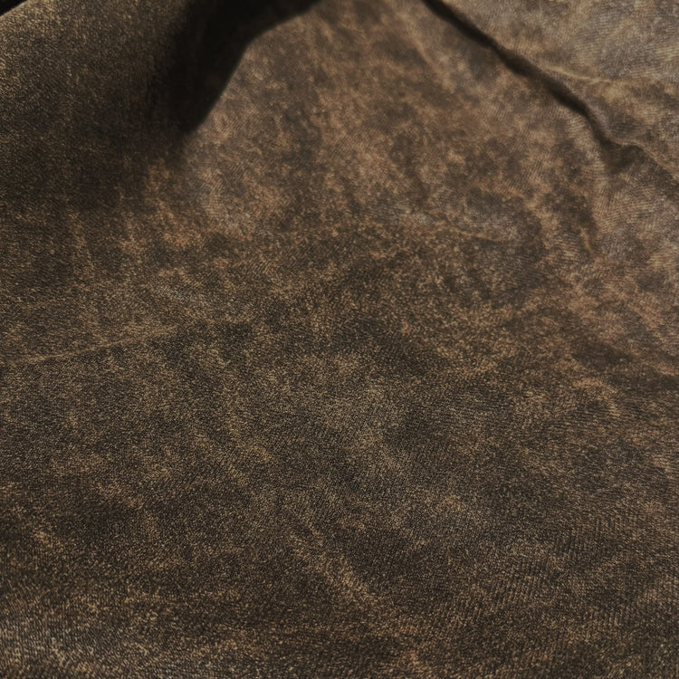 Natural Dyed Tussah Silk Herringbone - Saddle Brown