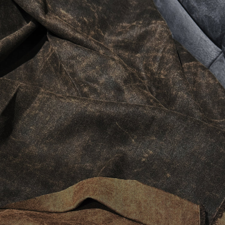Natural Dyed Tussah Silk Herringbone - Saddle Brown