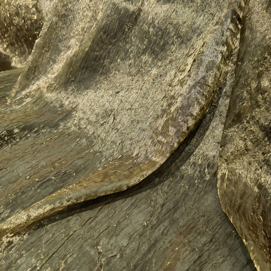 Metallic Creased Satin - Dark Goldenrod Warp/Dark Olive Green Weft