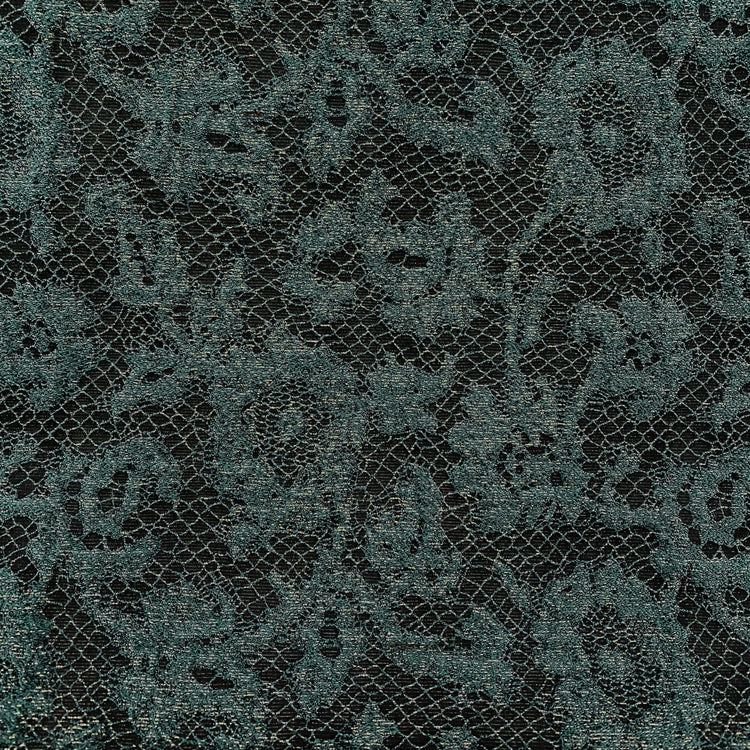 Floral Lace Jacquard - Deep Sea Green/Black