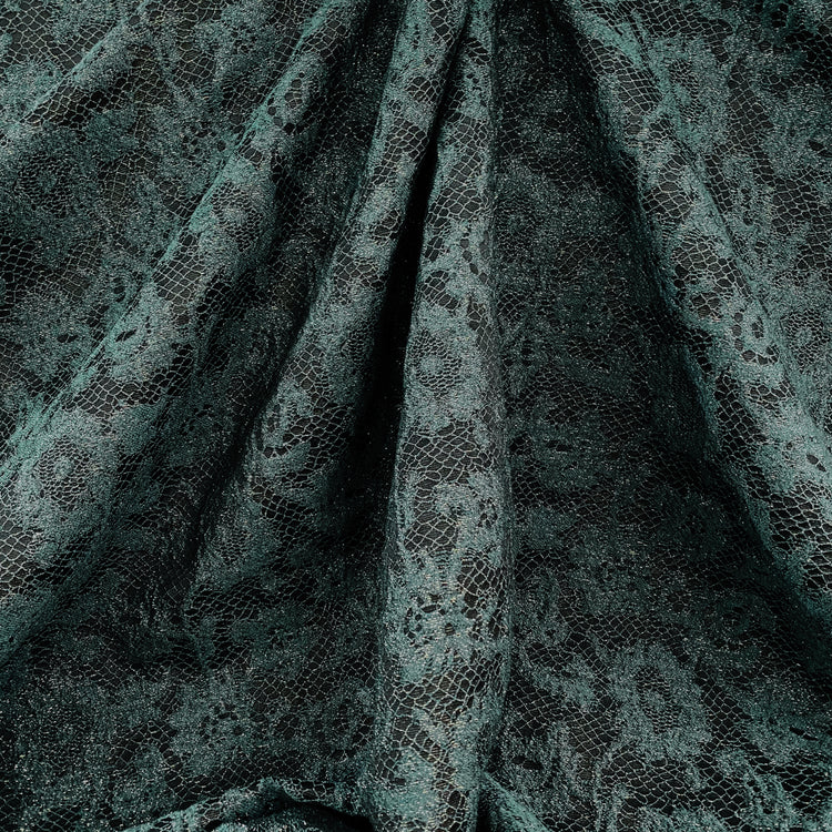Floral Lace Jacquard - Deep Sea Green/Black
