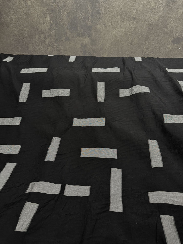 Square & Rectangle Insert Viscose/Nylon/Cotton Poplin - Black/Light Grey