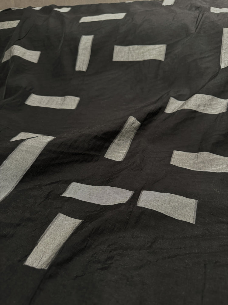 Square & Rectangle Insert Viscose/Nylon/Cotton Poplin - Black/Light Grey