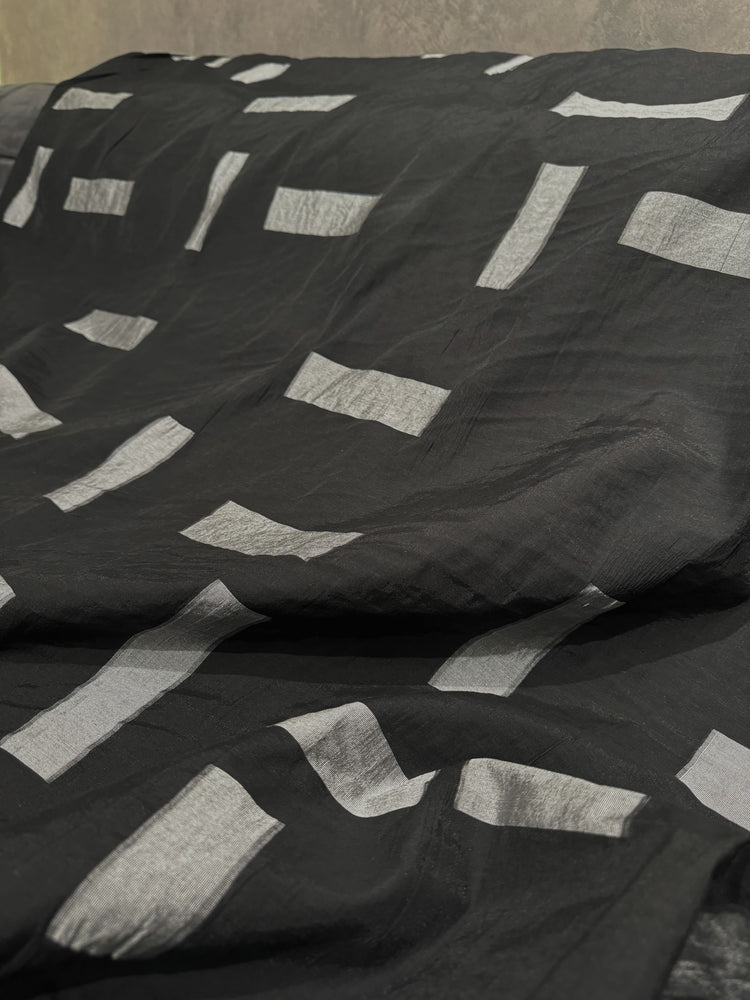 Square & Rectangle Insert Viscose/Nylon/Cotton Poplin - Black/Light Grey