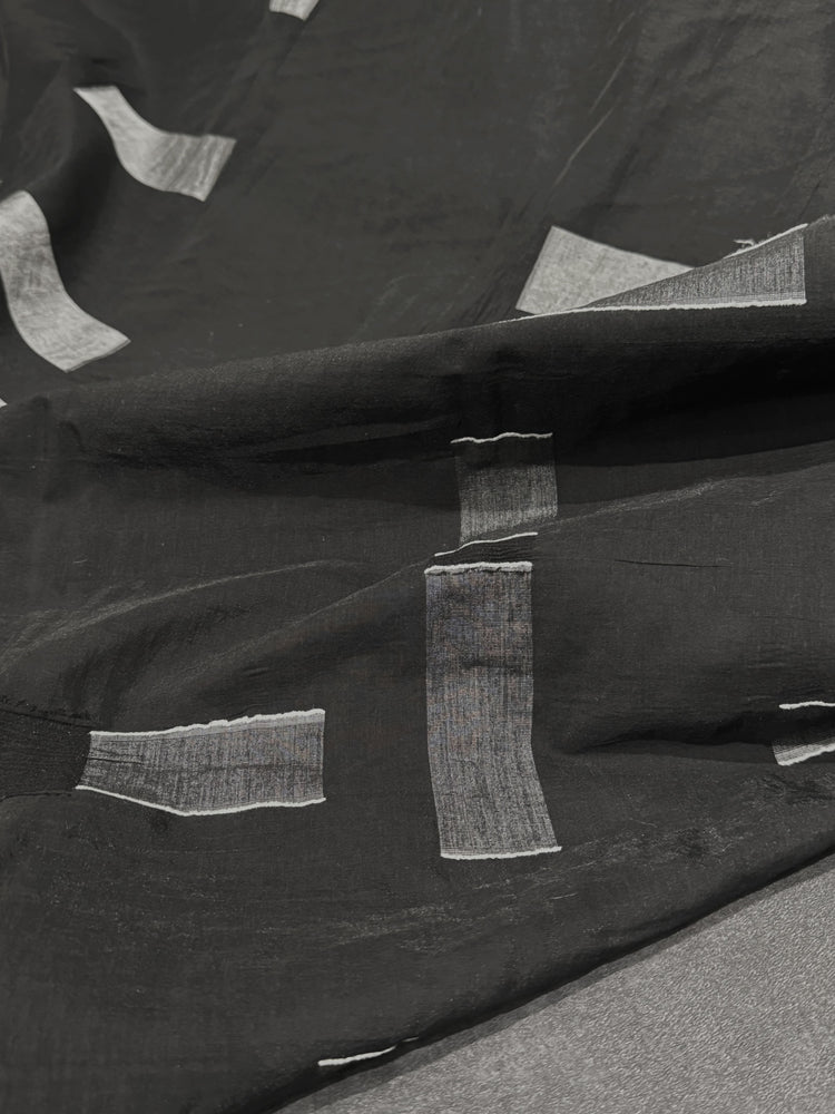 Square & Rectangle Insert Viscose/Nylon/Cotton Poplin - Black/Light Grey