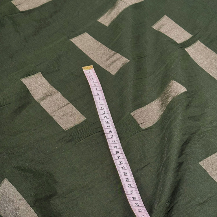 Square & Rectangle Insert Viscose/Nylon/Cotton Poplin - Dark Green/Sage