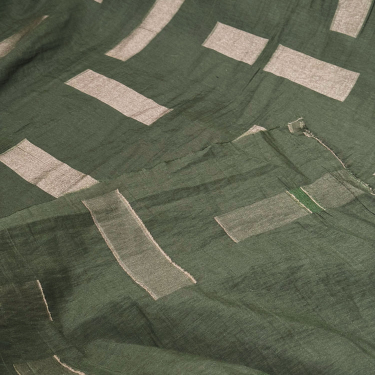 Square & Rectangle Insert Viscose/Nylon/Cotton Poplin - Dark Green/Sage