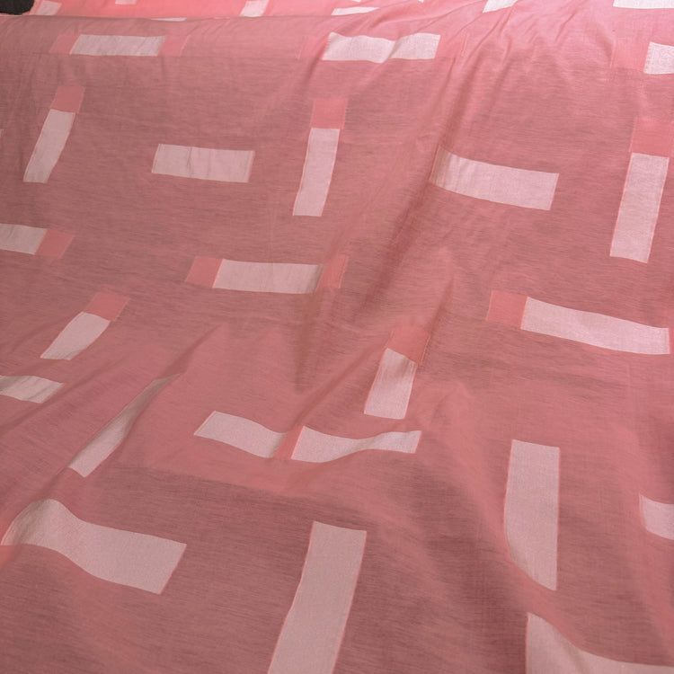 Square & Rectangle Insert Viscose/Nylon/Cotton Poplin - Light Coral/Sea Shell