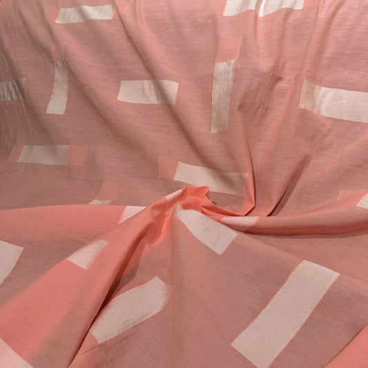 Square & Rectangle Insert Viscose/Nylon/Cotton Poplin - Light Coral/Sea Shell