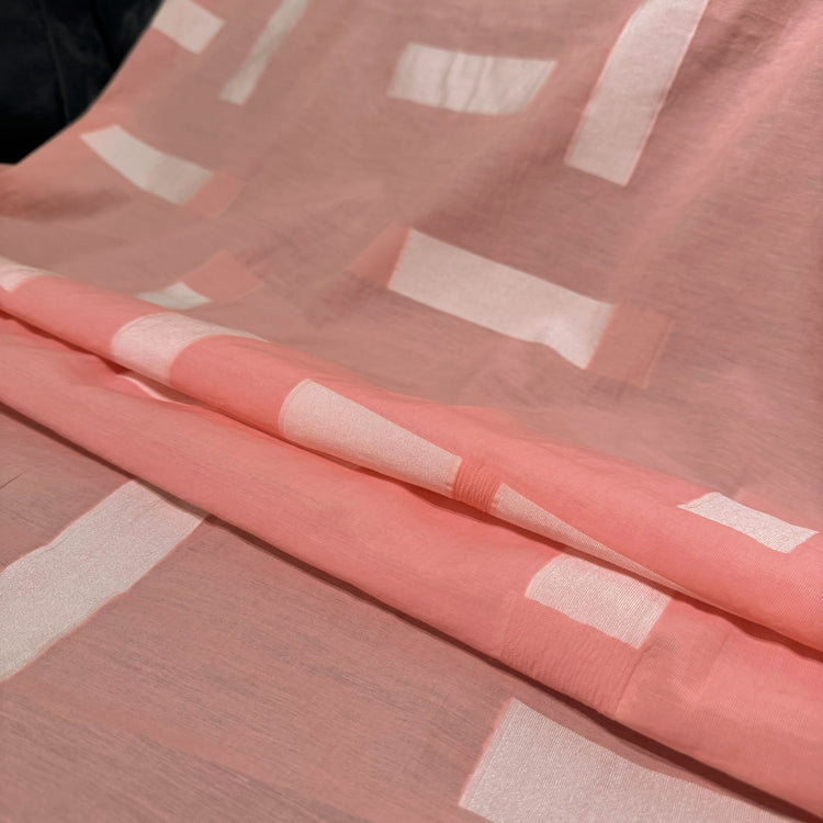 Square & Rectangle Insert Viscose/Nylon/Cotton Poplin - Light Coral/Sea Shell