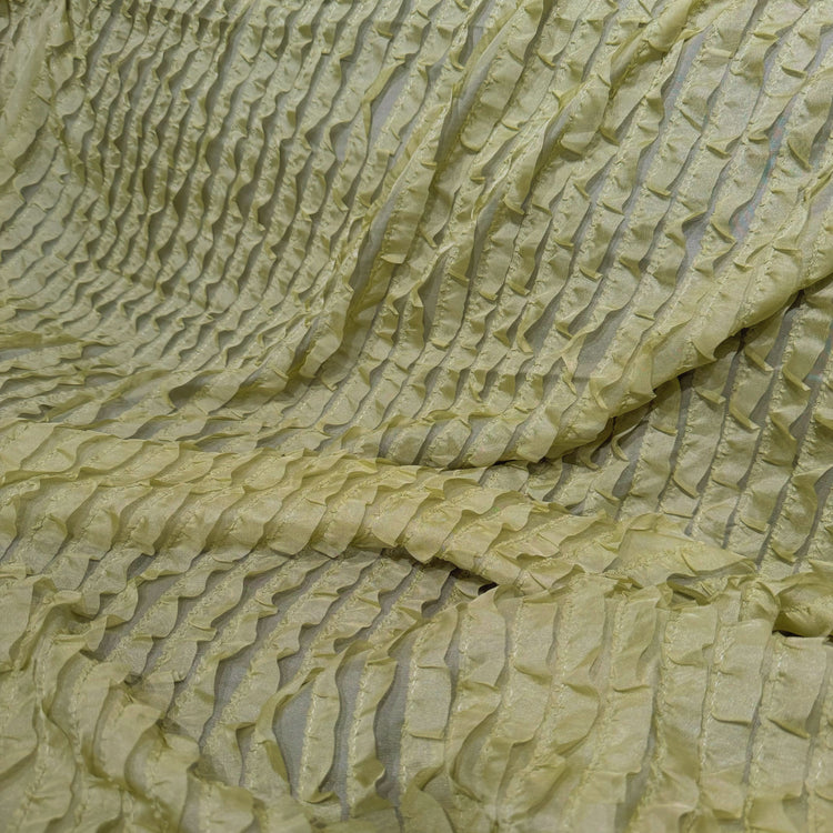 Ruffled Tiered Organza - Lime Green