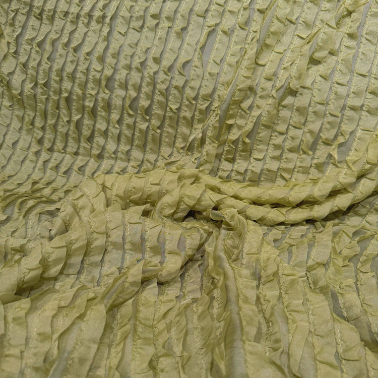 Ruffled Tiered Organza - Lime Green
