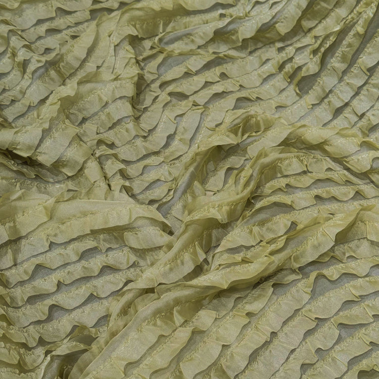 Ruffled Tiered Organza - Lime Green