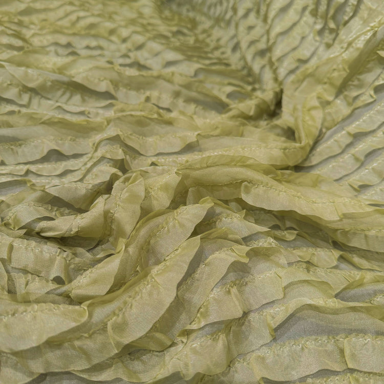 Ruffled Tiered Organza - Lime Green