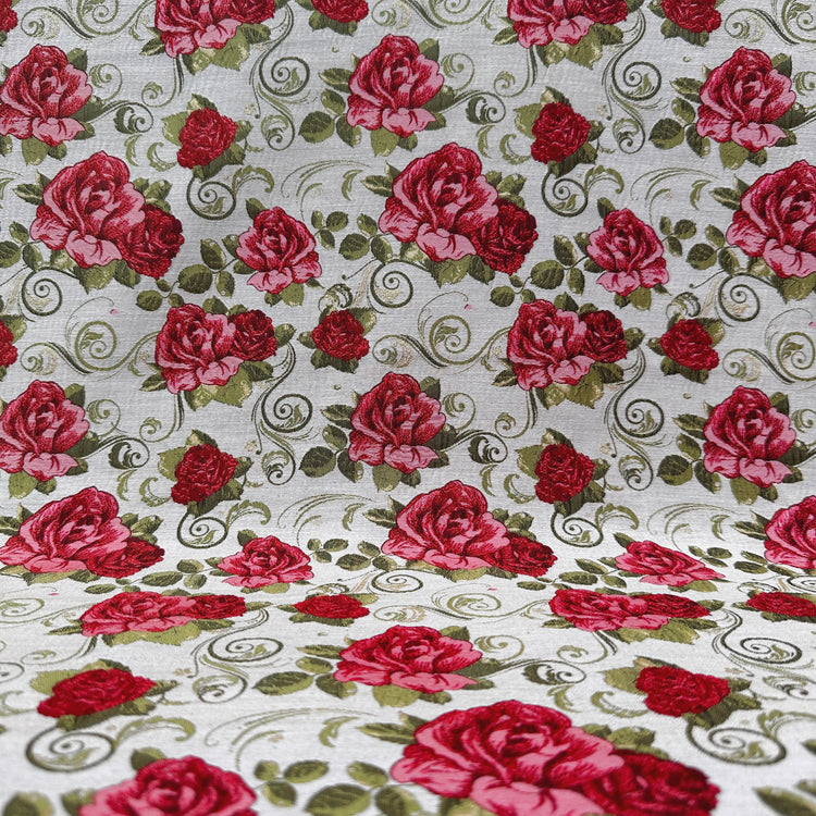 Rose Nouveau Jacquard - Crimson