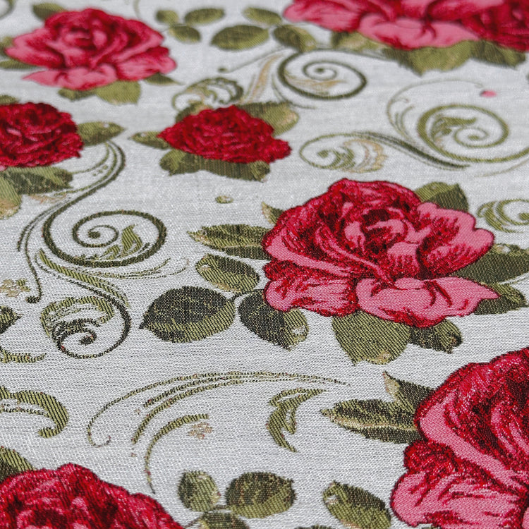 Rose Nouveau Jacquard - Crimson
