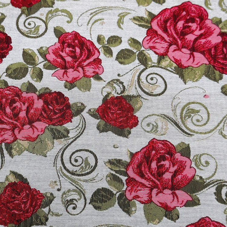 Rose Nouveau Jacquard - Crimson