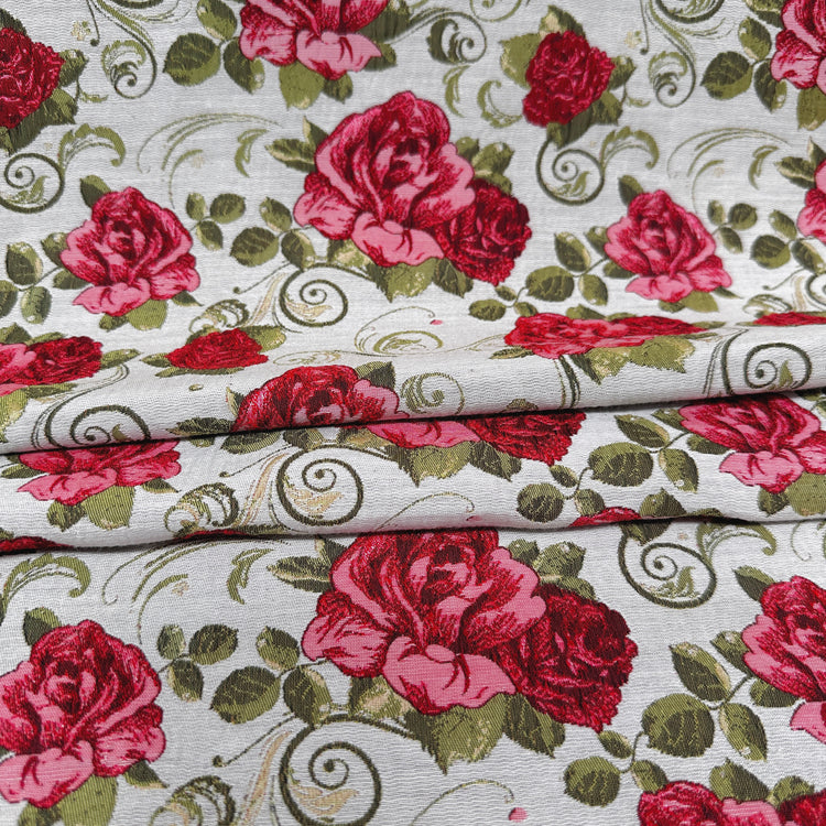 Rose Nouveau Jacquard - Crimson