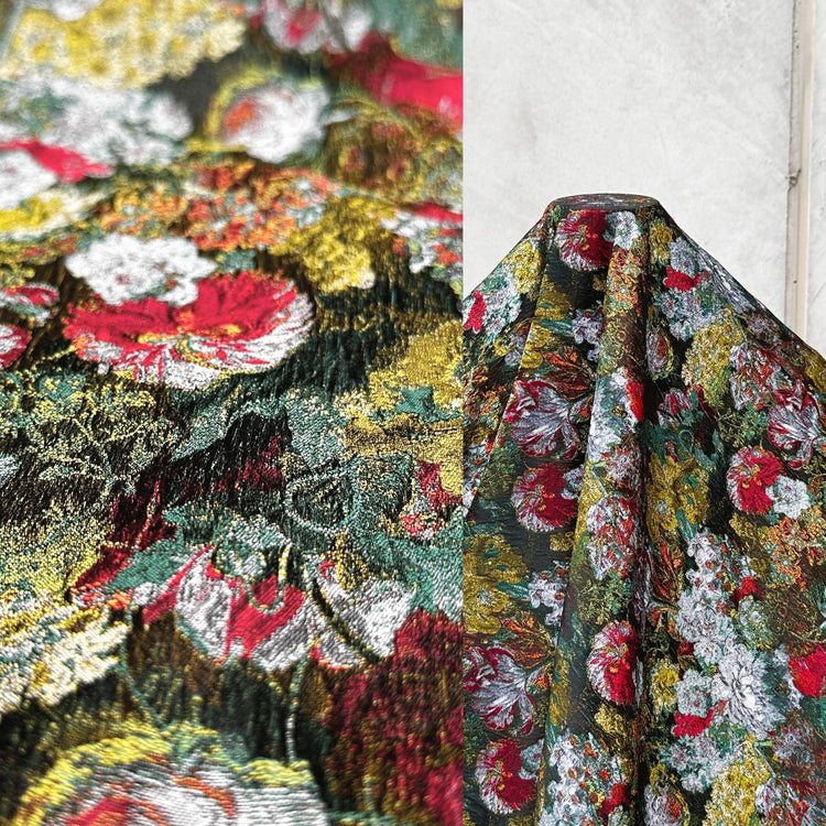 Acid Flora Jacquard - Crimson/Green/Yellow