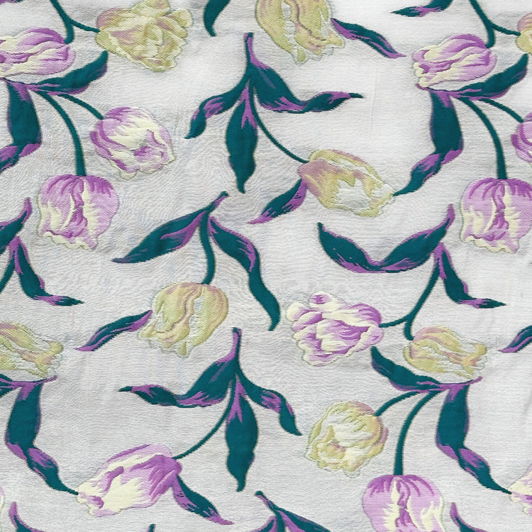 Tulip Vine Jacquard - Teal/Plum