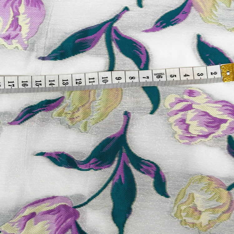 Tulip Vine Jacquard - Teal/Plum