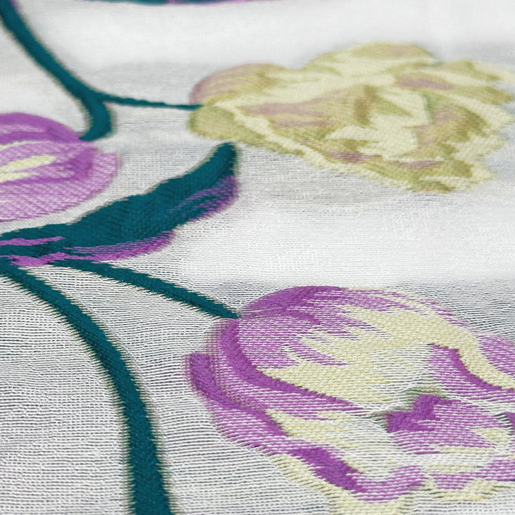Tulip Vine Jacquard - Teal/Plum