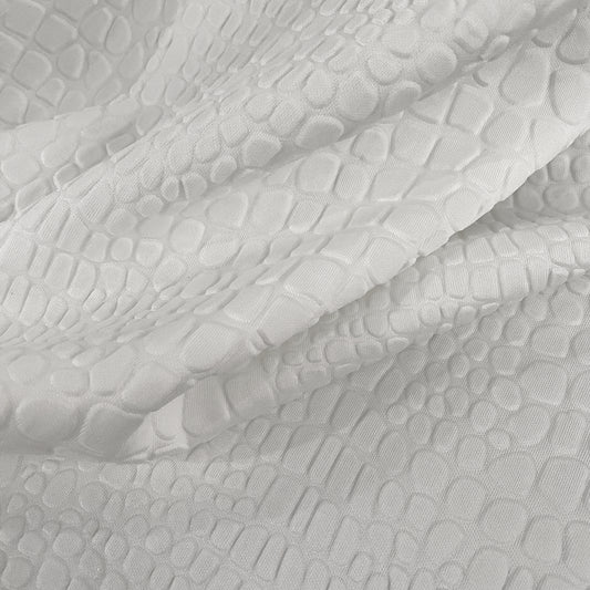 Embossed Crocodile Double Knit - White