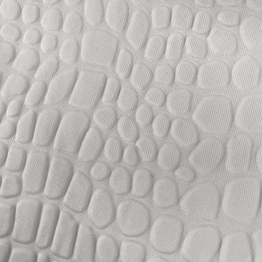 Embossed Crocodile Double Knit - White