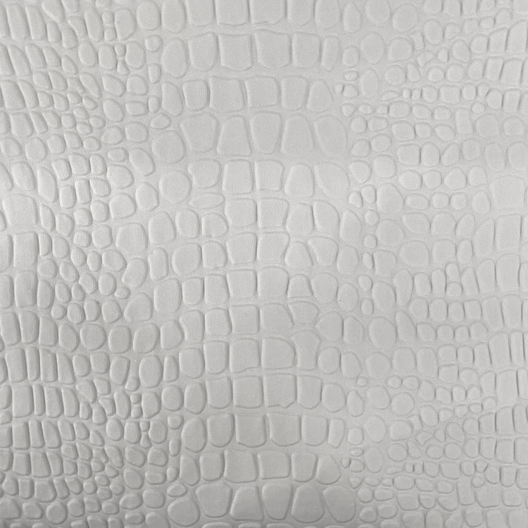 Embossed Crocodile Double Knit - White