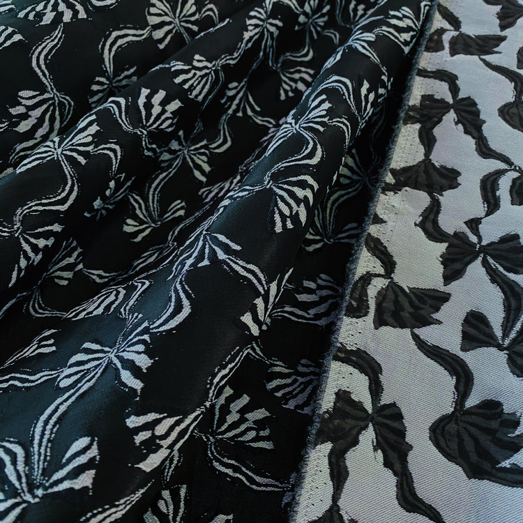 Bows Poly/Nylon Jacquard - Black/Grey